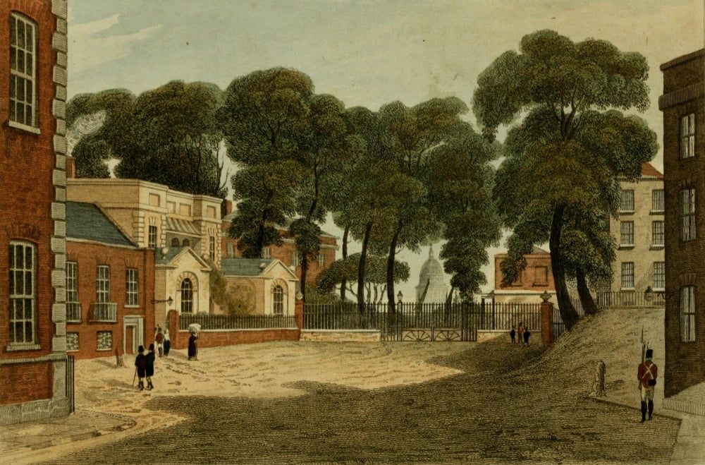 Repository of Arts 1817 Whitehall yard Canvas Art - Unknown (18 x 24)