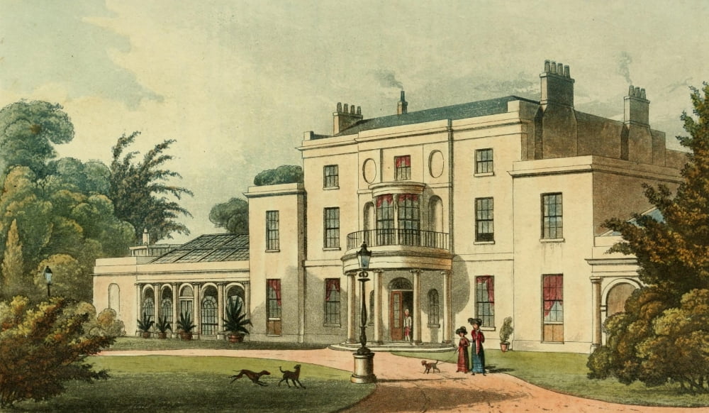 Repository of Arts 1817 Wimbledon House Canvas Art - Thomas H Shepherd (18 x 24)