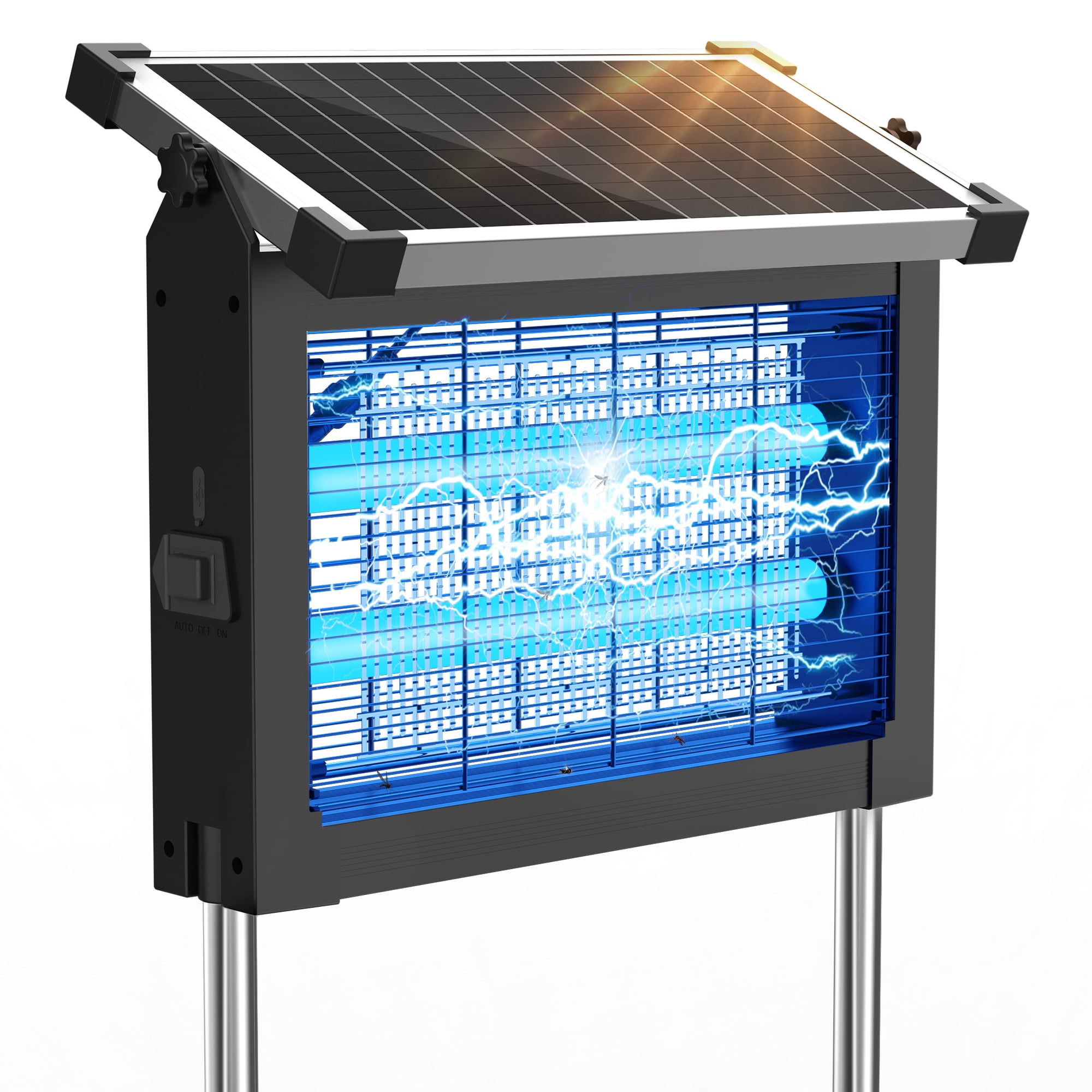 Reppiss Solar Bug Zapper Outdoor, 1 Acre Mosquito & Fly Killer Lamp, Waterproof Insect Control for Garden, Patio