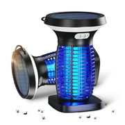 Reppiss Solar Bug Zapper Outdoor, Waterproof Fly Mosquito Killer Lamp, 4200V Electric Trap for Patio, Camping