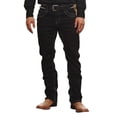 thumbnail image 1 of Reppunk Men's Black Contrast Stitch Bootcut Western Jeans, Classic Mid Rise Stretch Denim Pants for Business Casual Daily Work Wear, 1 of 6