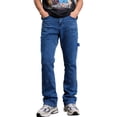 thumbnail image 1 of Reppunk Men's Classic Blue Carpenter Flare Cargo Jeans, Multi-Pocket Utility Work Denim Pants, Business Casual Stretch Straight Bootcut Trousers for Office Daily Wear, 1 of 7