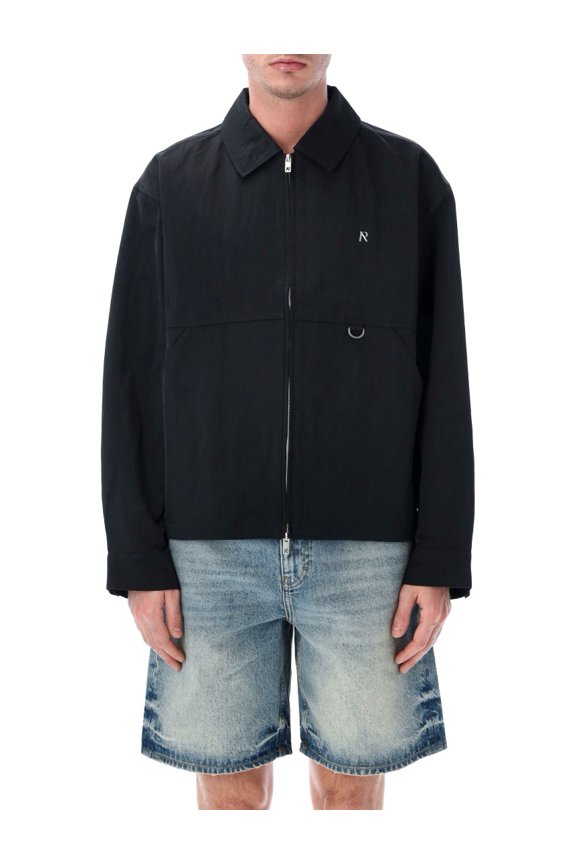 Jet Black Boxy Nylon Overshirt (Men's)