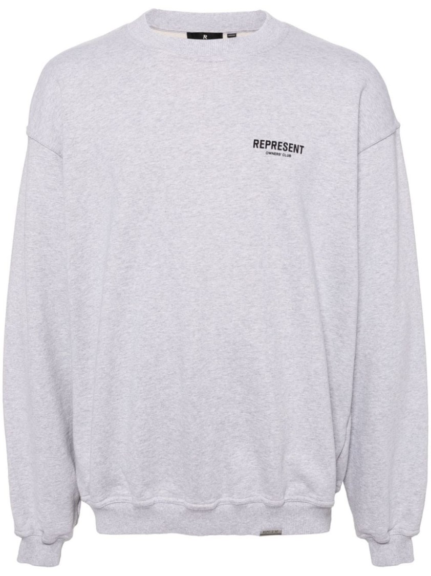 Represent Male Owners Club Sweater With Logo Detail And Relaxed Fit