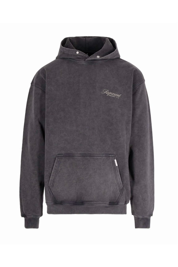 Vintage Grey Oversized Hoodie With Screen-Printed Detailing (Men's)