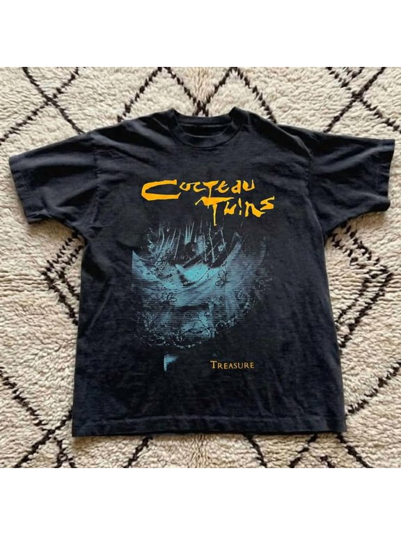Reprint Ethereal 80s Cocteau Twins Treasure Black Band T-Shirt Shoegaze Goth Tee
