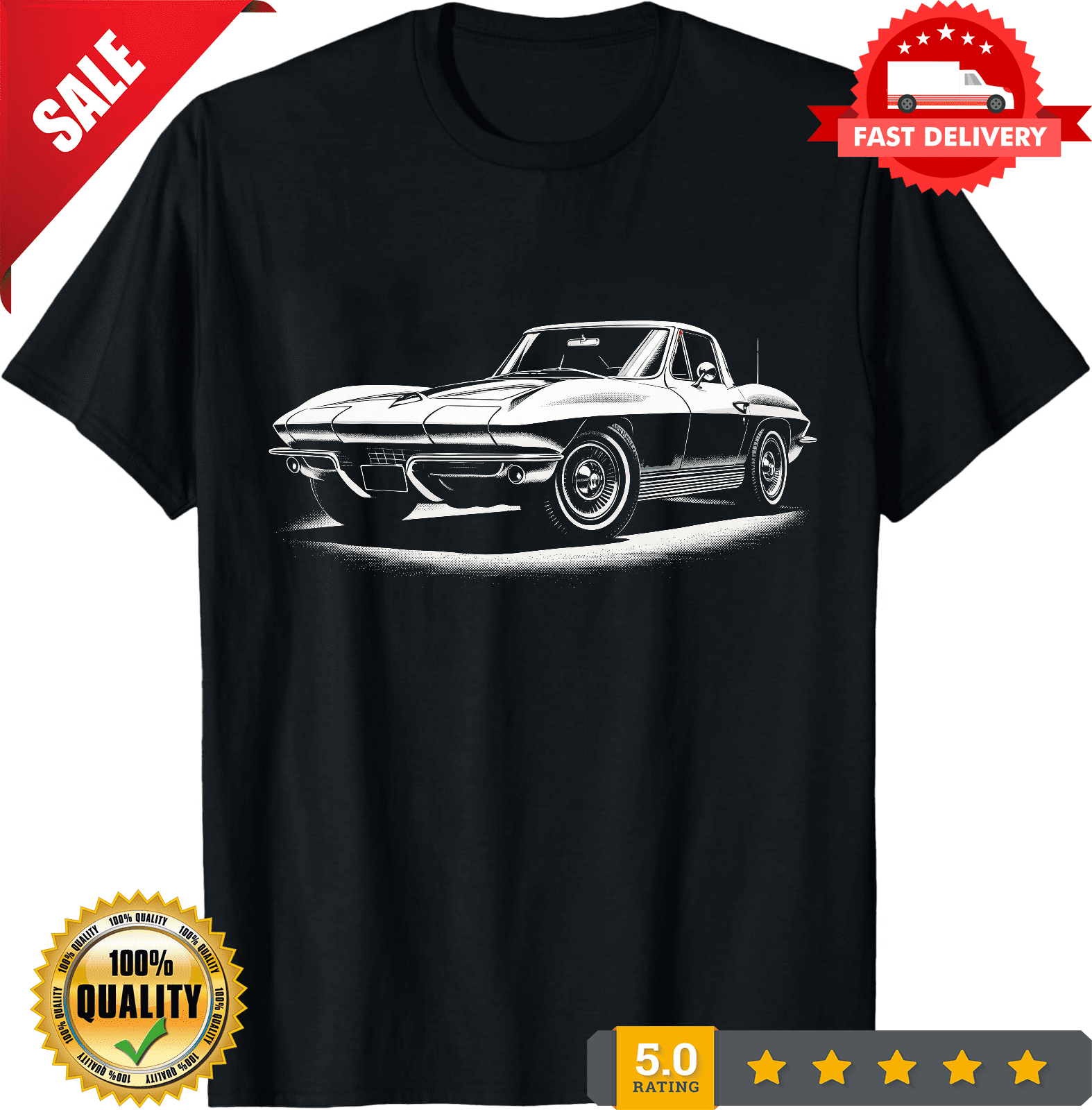 Window Drawing. Sign Reprint Rare 1963 Corvette Stingray T-Shirt – Classic C2 Split Window ...