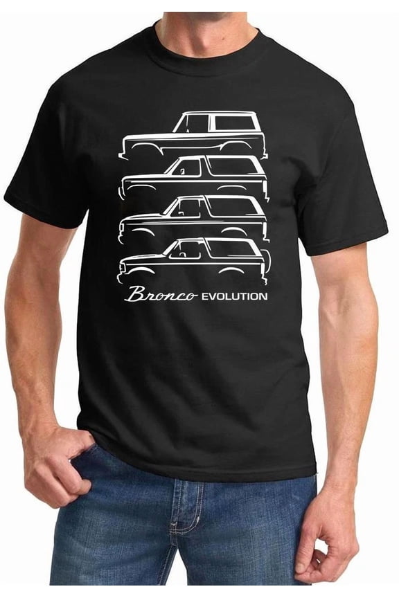 Reprint Rare 1966-92 Ford Bronco Evolution Classic Outline Design Tshirt NEW FREE SHIPPING