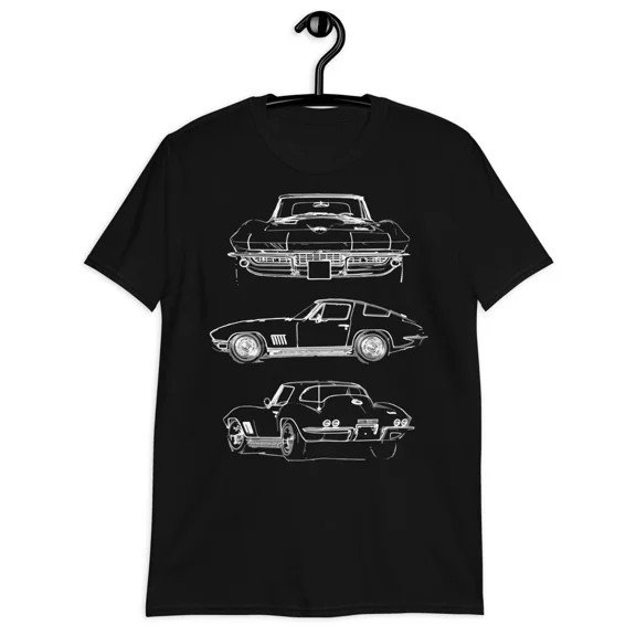 Reprint Rare 1967 vette C2 Owner Gift Collector Car Outline Art Short-Sleeve T-Shirt