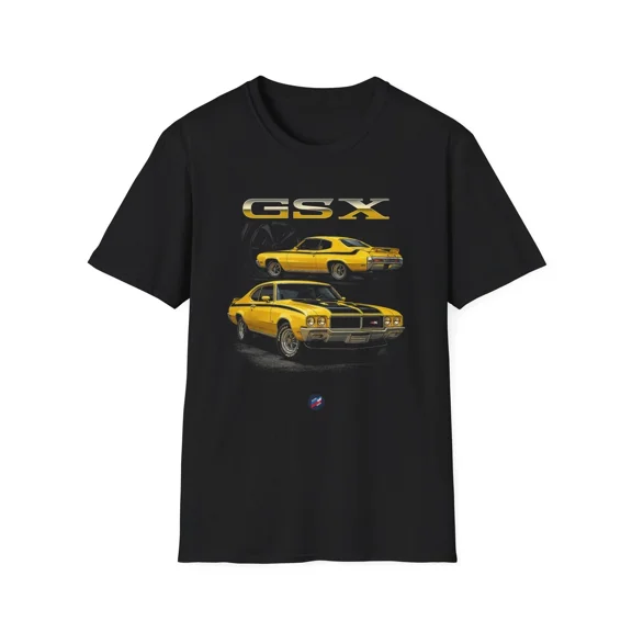 1970 Buick GSX Shirt – Yellow Muscle Car Graphic Tee, Classic Retro GSX Apparel