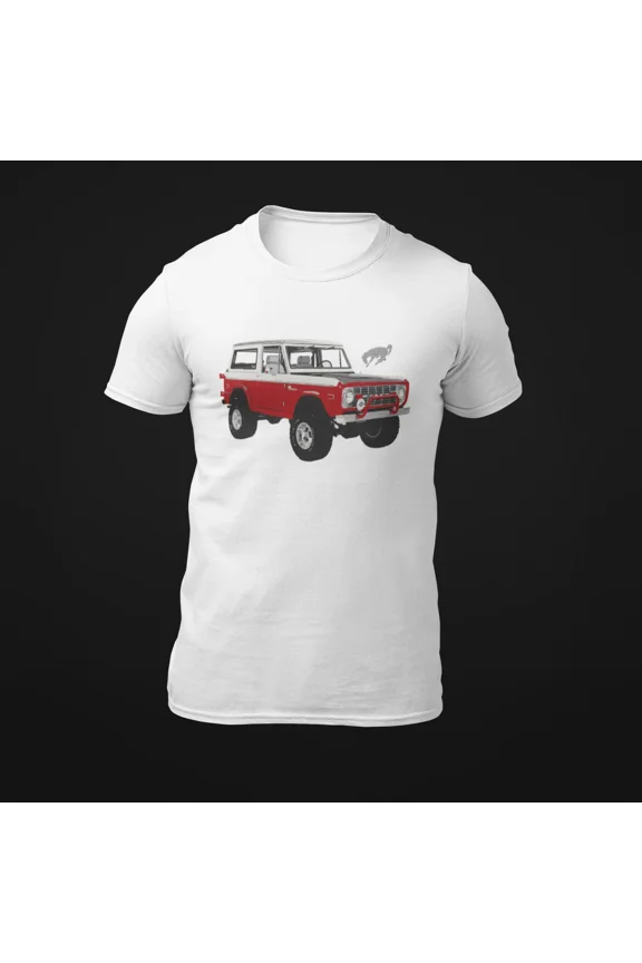 Reprint Rare 1975 Red Classic Ford Bronco T-Shirt