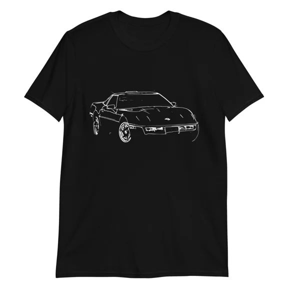 Reprint Rare 1990 vette C4 Line Art Street Racing Short-Sleeve Unisex T-Shirt