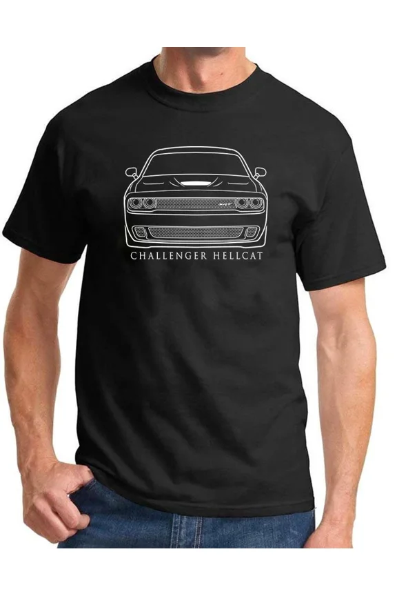 Reprint Rare 2015-18 SRT Hellcat Challenger Classic Front End Design Tshirt NEW