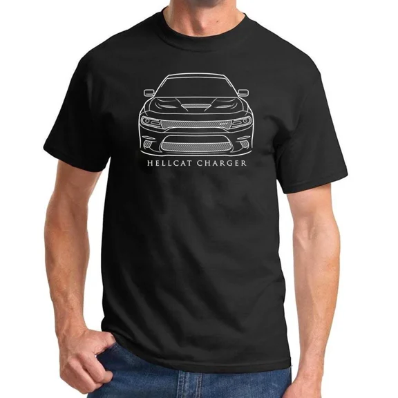 Reprint Rare 2015-18 SRT Hellcat Charger Classic Front End Design Tshirt NEW