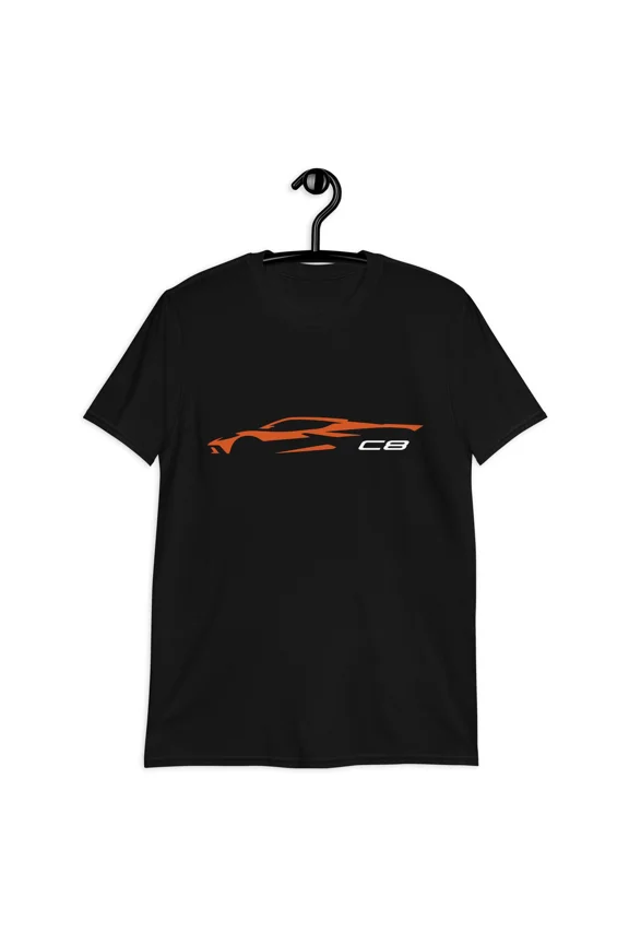 Reprint Rare 2022 2023 vette C8 Outline Silhouette Sebring Amplify Orange Vette T-Shirt