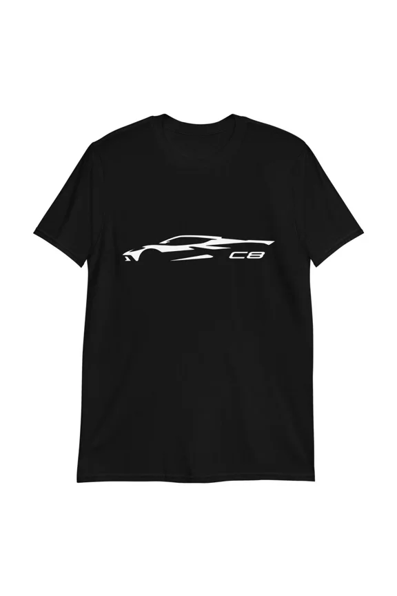 Reprint Rare 2023 vette C8 Outline 8th Gen Mid Engine Vette Gift Short-Sleeve T-Shirt