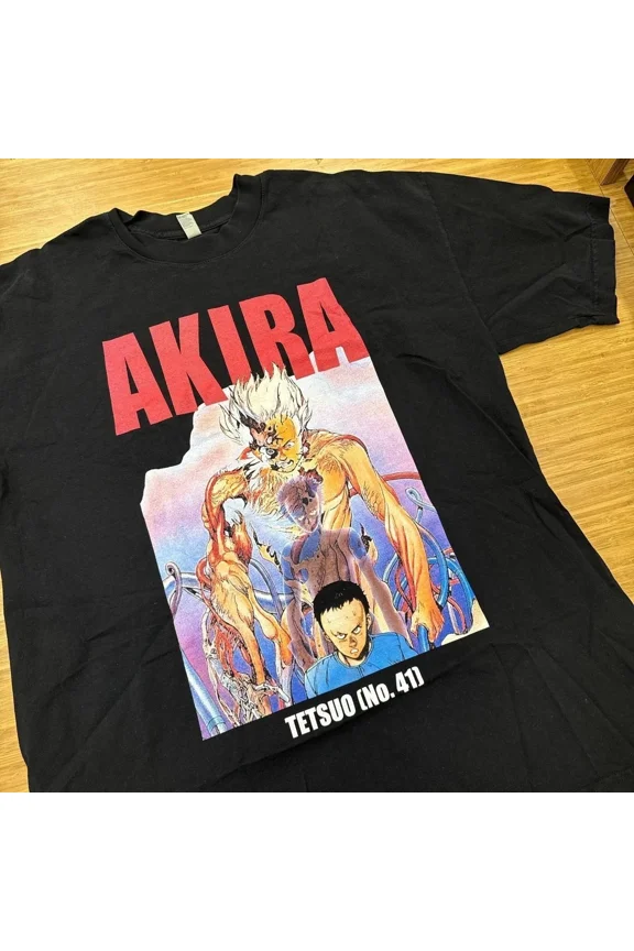 Reprint Rare 90s Akira Manga Anime Black short sleeve Unisex T shirt Men Women WA0194