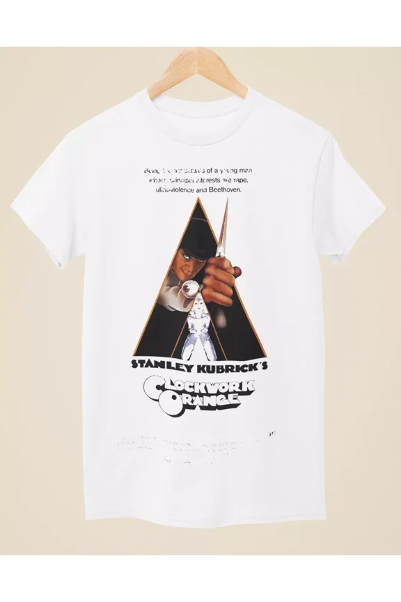 Reprint Rare A Clockwork Orange - Movie Poster Inspired Unisex White T-Shirt