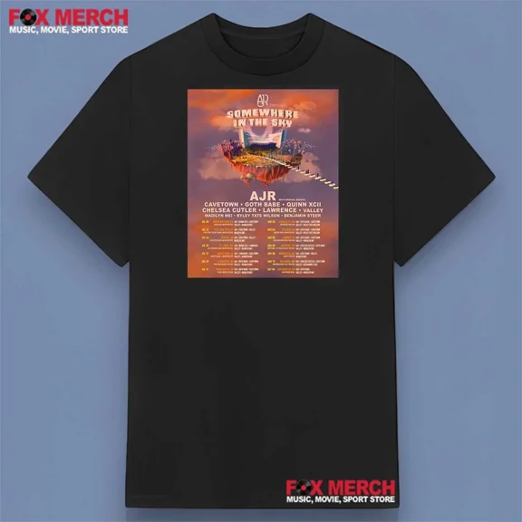 Reprint Rare AJR Somewhere In The Sky Tour 2025 Concert T-Shirt