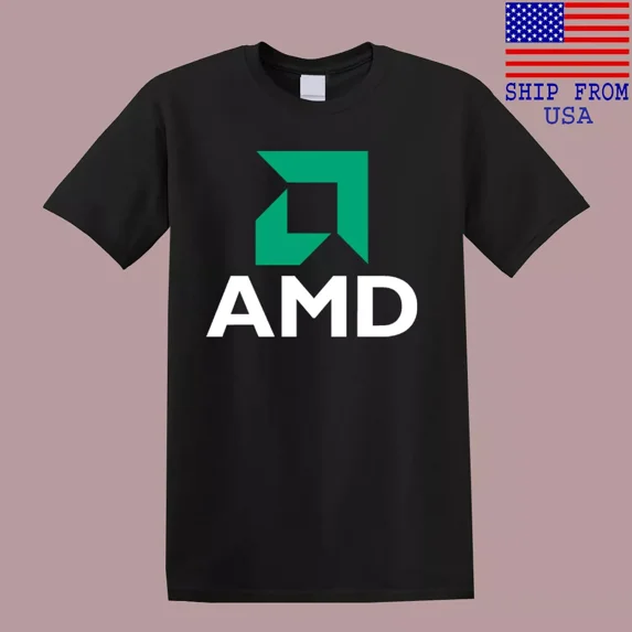 Reprint Rare AMD Advanced Micro Computer Men's Black T-Shirt Size S-5XL