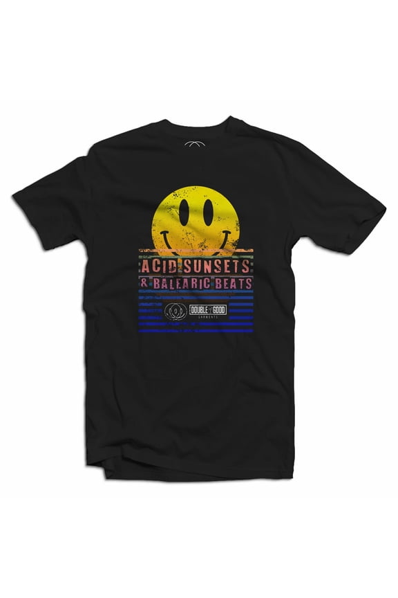 Reprint Rare Acid Sunsets Balaeric Beats EDM Acid House Music Techno Rave Mens T Shirt
