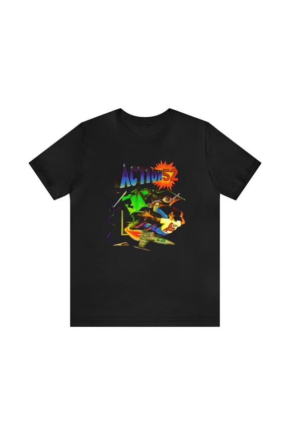 Reprint Rare Action 52 NES Pixel Art Retro Style Unisex Short Sleeve Tee T-Shirt