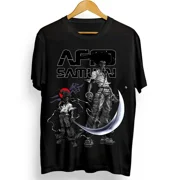 Reprint Rare Afro Samurai Unisex T-Shirt Samurai Japanese Ninja Anime Manga T-Shirt Black