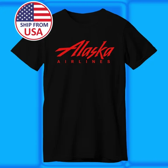 Reprint Rare Alaska Airlines Men's Black Size S-5XL