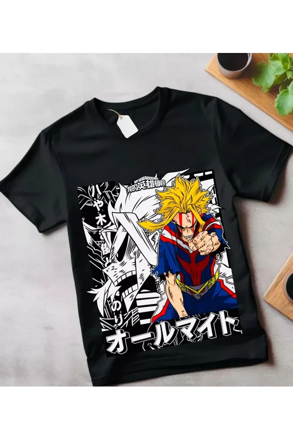 Reprint Rare All Might T-shirt My Hero Academia Boku Hawks Armor Strip,Gift Shirt All Size
