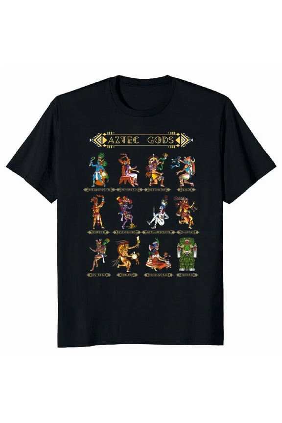 Reprint Rare Ancient Aztec Gods Classic T-Shirt Tee M-3XL