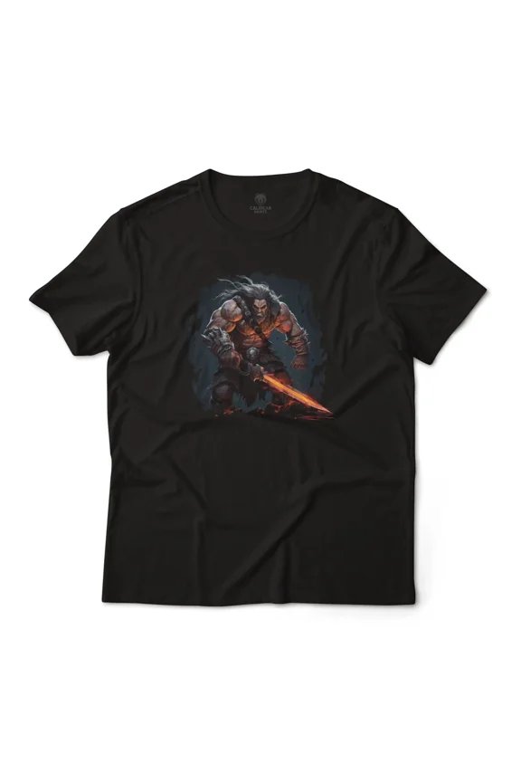 Reprint Rare Angry Barbarian DnD Fantasy Gaming Graphic T-Shirt Unisex
