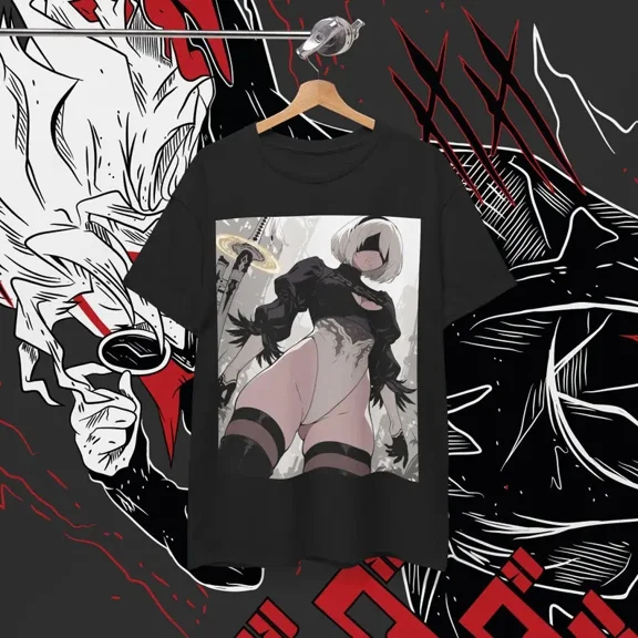 Anime 2b Nier Anime Waifu T Shirt Size S - 5Xl Black Size S - 5XL V1