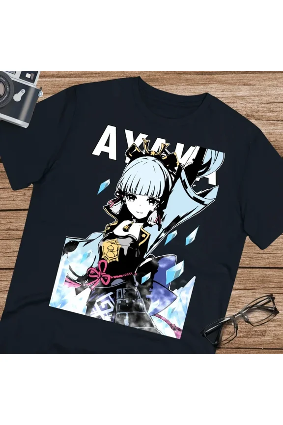 Reprint Rare Anime Ayaka Genshin Impact T Shirt Size S - 5Xl Black Size S - 5XL