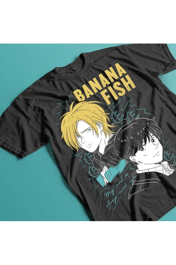 Reprint Rare Anime Banana Fish Unisex Tee - Ash Lynx Eiji Card Kawaii T-shirt, Manga Apparel