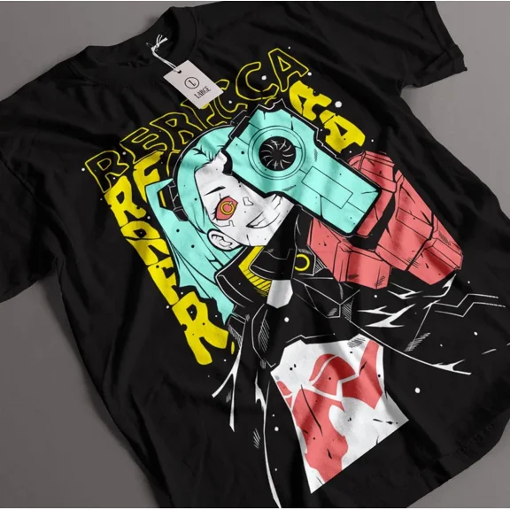 Reprint Rare Anime Cyberpunk Rebecca Black T Shirt Size S - 5XL #1
