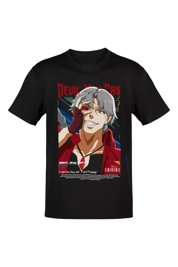Reprint Rare Anime Devil May Cry Dante Red And White T Shirt Size S - 5Xl Gift For Friends