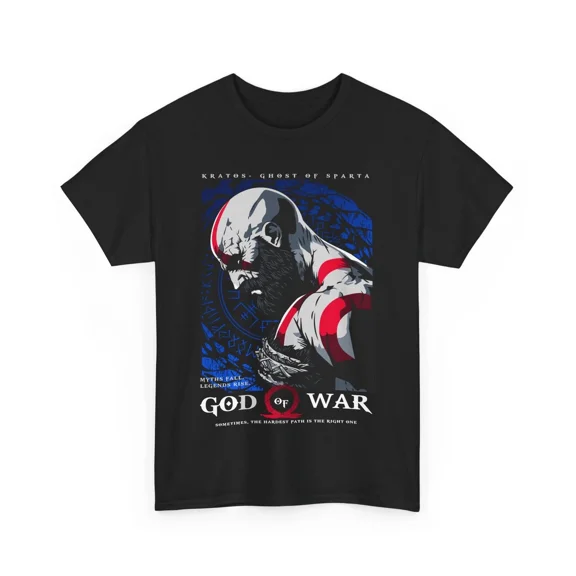 Reprint Rare Anime God Of War Shirt Kratos Ghost Of Sparta Black T Shirt