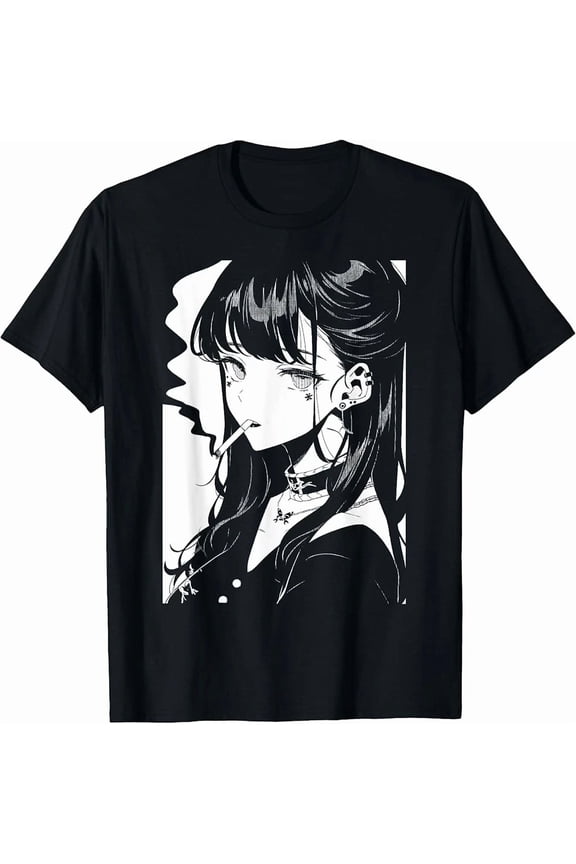 Reprint Rare Anime Horror Girl Aesthetic Soft Grunge Waifu Japanese Otaku T-Shirt