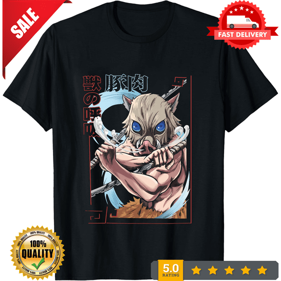 Reprint Rare Anime Inosuke Beast Breathing T Shirt Size S - 5Xl Gift For Friends, Kids, NEW INSTOCK-TH80075