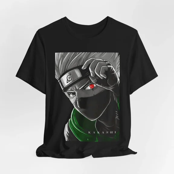 Reprint Rare Anime Inspired Tee, Kakashi Graphic Shirt for Unisex, Casual Fashion Wear
