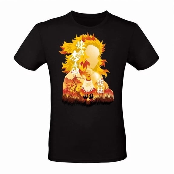 Reprint Rare Anime Kyojuro Rengoku Moon T-Shirt Size S-5XL, Gift For Friends