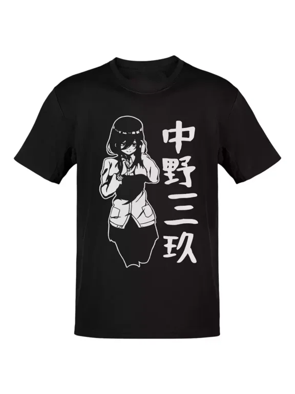 Reprint Rare Anime Las Quintillizas Miku Nakano Letras Blancas T-Shirt Size S - 5XL