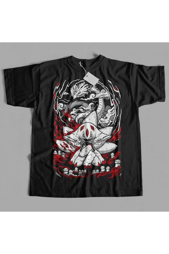 Reprint Rare Anime Made In Abyss Faputa Nanachi Black T Shirt Size S - 5XL