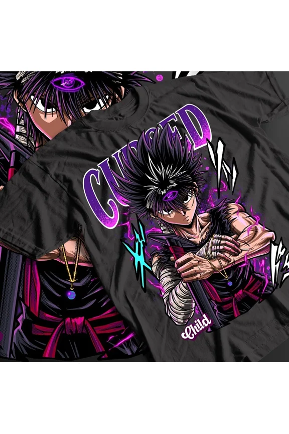 Reprint Rare Anime Manga Hiei Kuwabara Kurama Yusuke T-shirt, Unisex Tee Gift Shirt