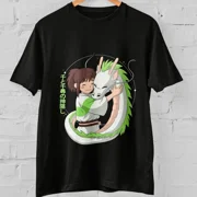 Reprint Rare Anime Manga Spirited Away Chihiro Haku Fantasy T Shirt
