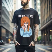 Reprint Rare Anime Miku Nakano,Quintessential Quintuplets Black T Shirt