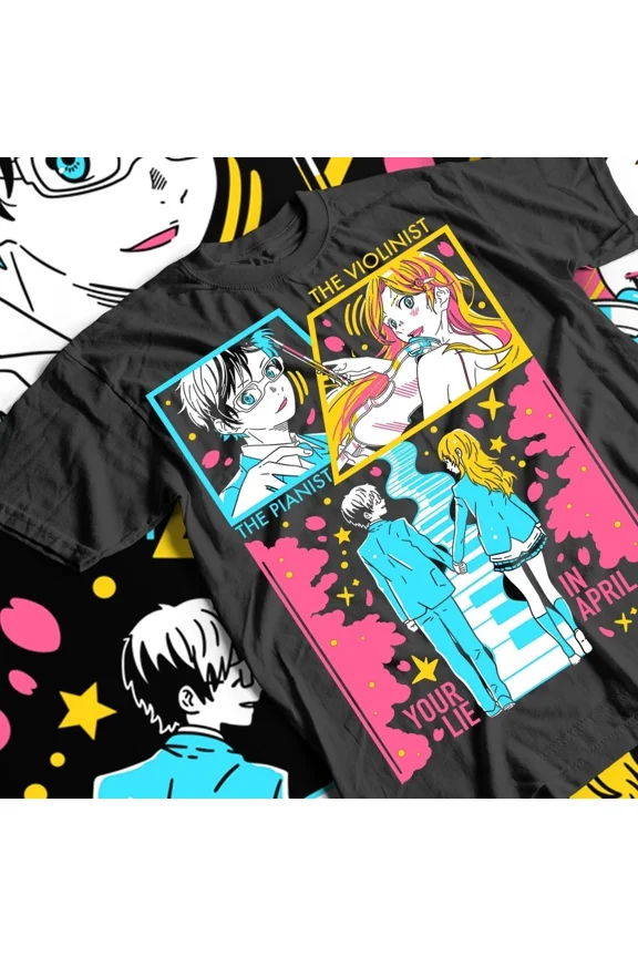 Reprint Rare Anime Music T-shirt Kaori Kousei Tee, Your Lie In April Shirt, Unisex Tee, Kaori