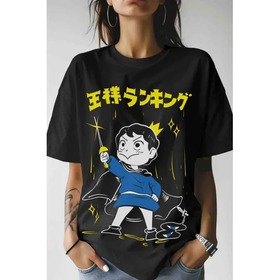Reprint Rare Anime Ranking Of Kings Anime Black T Shirt Size S - 5XL