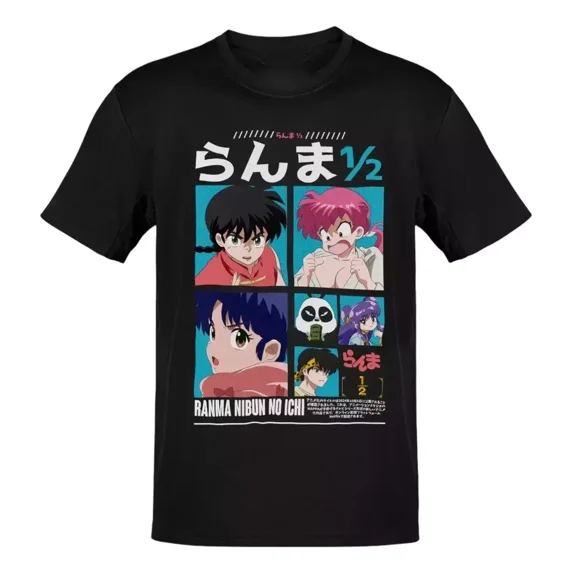 Reprint Rare Anime Ranma 1 2 Ranma Akane Genma Shampoo T Shirt Size S reprint-rare-anime-ranma-1-2-ranma-akane-genma-shampoo-t-shirt-size-s