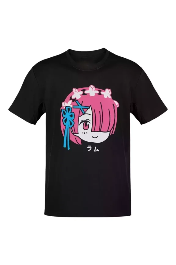 Reprint Rare Anime Re Zero Chibi White Letters T-Shirt Size S-5XL, Gift For Friends